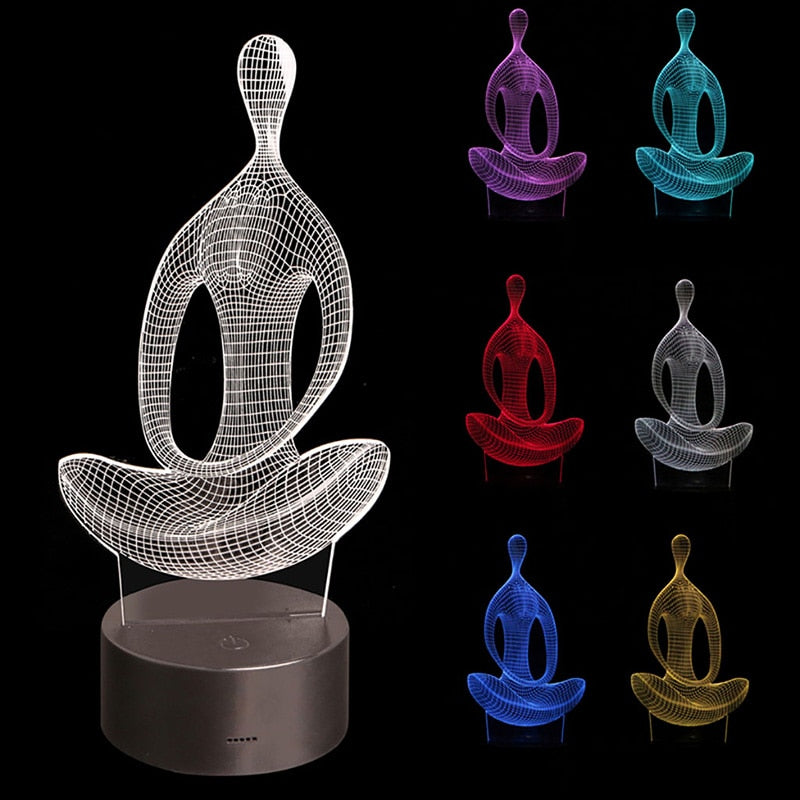 Yoga 3D Illusie Lamp