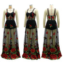 Bloemenborduursel Maxi-jurk